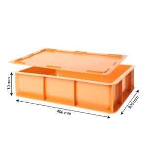 Lot demi bac à pâtons avec couvercle 400x300x100 mm - terra cota - Gilac