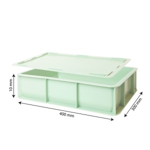 Lot demi bac à pâtons avec couvercle 400x300x100 mm - Gilac