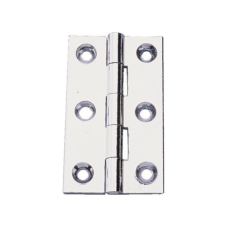 Charnières rectangulaires 80 x 50 mm - Laiton poli étiré - Broche inox Charnières rectangulaires 80 x 50 mm - Laiton poli étiré - Broche inox