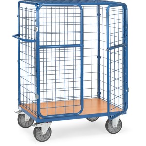 Chariot 600 kg pour colis à portes battantes et toit