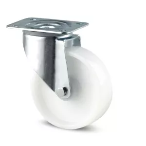 Roulette pivotante 160mm en acier et polyamide avec platine - Tente