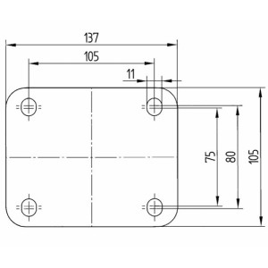 Roulette pivotante 160mm en acier et polyamide avec platine - Tente