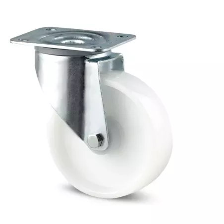 Roulette pivotante 100mm en acier et polyamide avec platine - TENTE