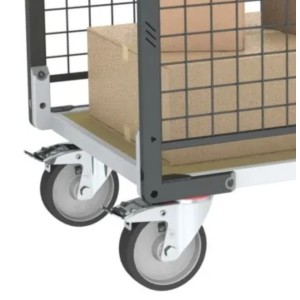 Chariot modulaire grillagé 2 ridelles - Plateau bois roues rectangle 500 kg - FIMM