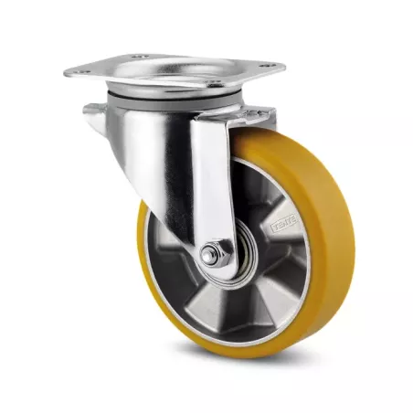 Roulette 300 kg pivotante 125mm en acier et polyuréthane - TENTE