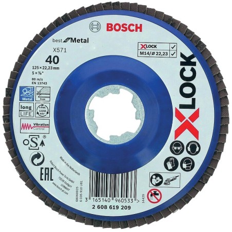 Disque à lamelles plat métal Xlock diamètre 125 mm - BOSCH