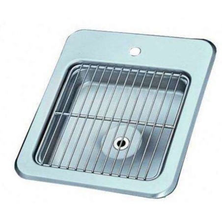 Fontaine d'eau avec bac en inox et grille