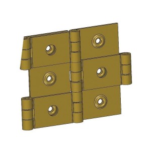 Charnières de paravent - Acier laitonné hauteur 60 mm