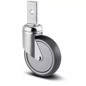 Roulette pivotante 125mm pour les chariots libre-service avec patte verticale - TENTE