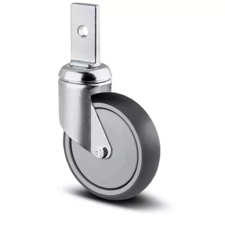 Roulette pivotante 125mm pour les chariots libre-service avec patte verticale - TENTE