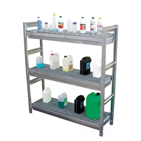 Rayonnage de rétention acier galvanisé 3 x 100 Litres - FIMM
