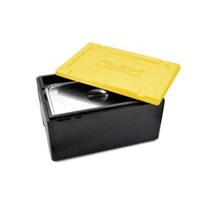 Conteneur isotherme GN1/1 45 L - 600x400x300mm - couvercle de couleur jaune - Polibox Crystal 240