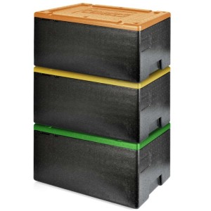 Conteneur isotherme GN1/1 45 L - 600x400x300mm - couvercle de couleur jaune - Polibox Crystal 240