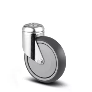 Roulette pivotante 125mm pour les chariots libre-service avec trou central - TENTE