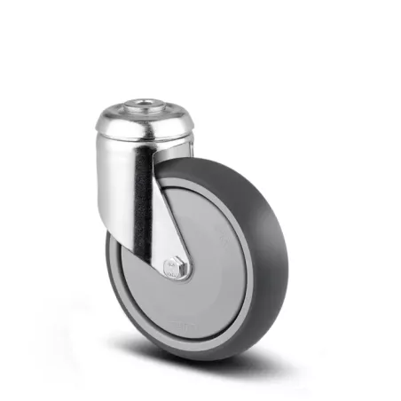 Roulette pivotante 125mm pour les chariots libre-service avec trou central - TENTE