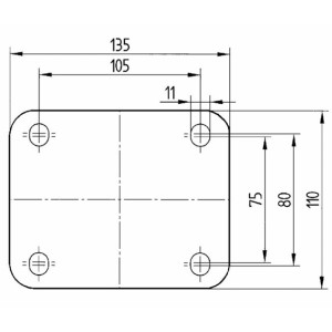Roulette pivotante 160mm 750 kg en acier mécano-soudé et polyuréthane avec platine - TENTE