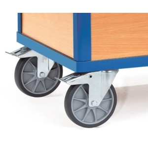 Chariot caisse 500kg avec plateau et ridelles en mélaminé - FETRA
