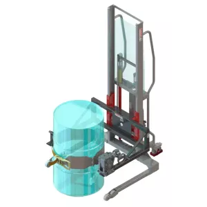 Gerbeur Levfix600 à levée manuelle avec retourneur de fût 300 kg - FIMM