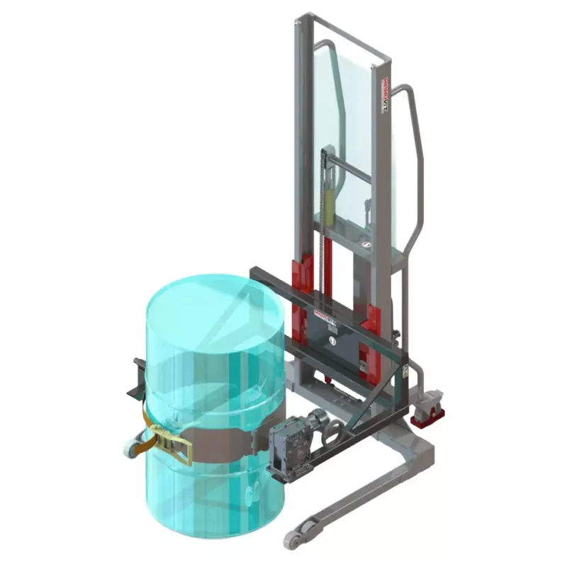 Gerbeur Levfix600 à levée manuelle avec retourneur de fût 300 kg - FIMM