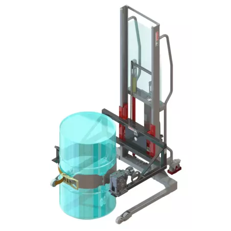 Gerbeur Levfix600 à levée manuelle avec retourneur de fût 300 kg - FIMM