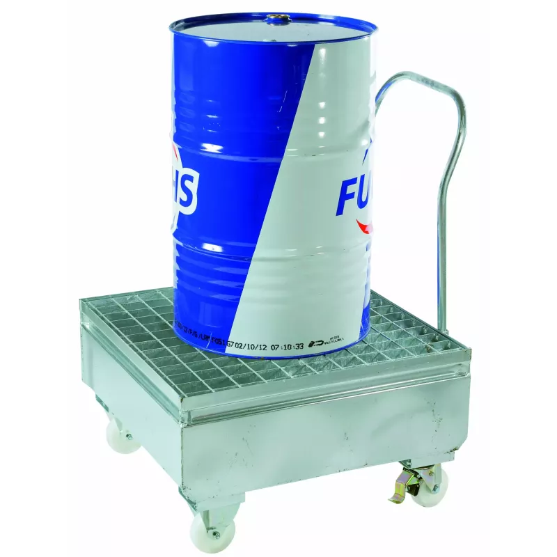 Chariots de rétention acier galvanisé 220 Litres 1 fût - FIMM
