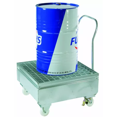 Chariots de rétention acier galvanisé 220 Litres 1 fût - FIMM