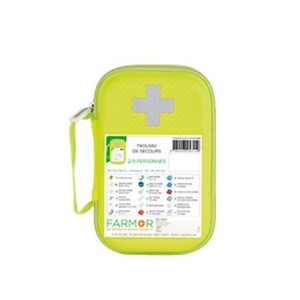 Trousse de secours 2/4 personnes PU Jaune Fluo - Farmor