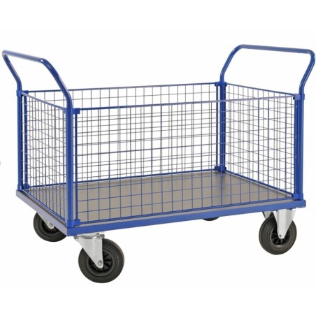 Chariot plateforme 4 côtés grillagés - 500 kg - KONGAMEK