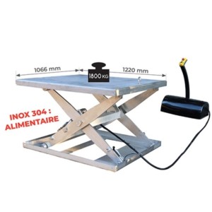 Table élévatrice électrique inox 1800 kg