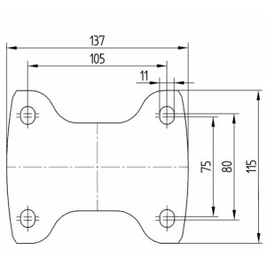 Roulette fixe 160mm en acier et polyamide avec platine - TENTE