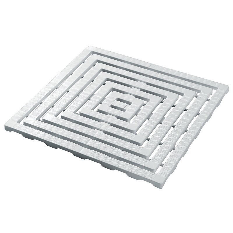 Caillebotis pour salle de bain en polyéthylène 570x570 blanc - DELABIE