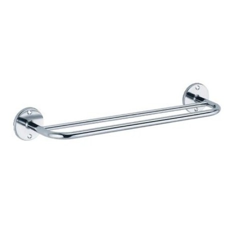 Porte-serviettes pour salle de bain 2 barres fixes 400 mm