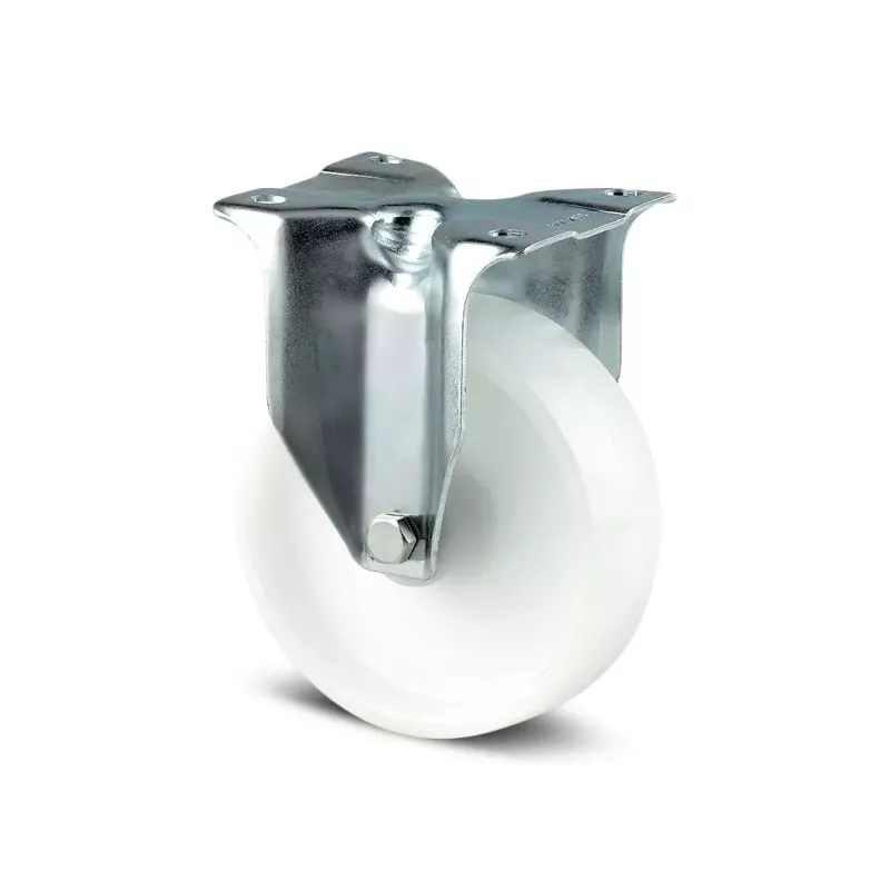 Roulette fixe 100mm en acier et polyamide avec platine - TENTE