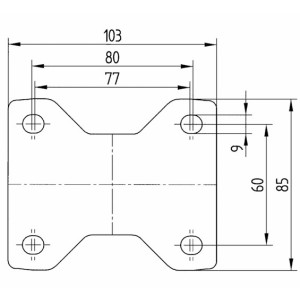 Roulette fixe 100mm en acier et polyamide avec platine - TENTE