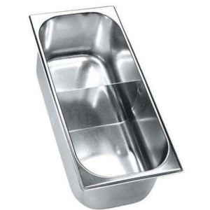 Bac à glace inox - 360x165x120mm avec cloison - RONDA