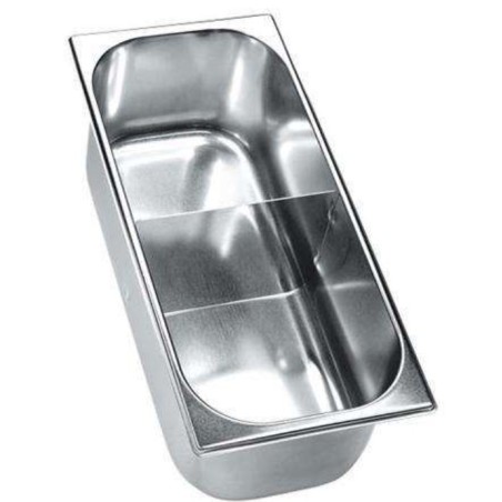 Bac à glace inox - 360x165x120mm avec cloison - RONDA