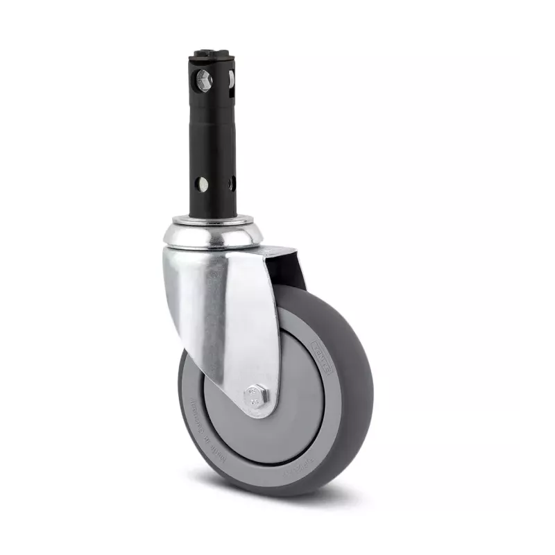 Roulette acier 150mm blocage centralisé 2 fonctions avec came 45° - TENTE