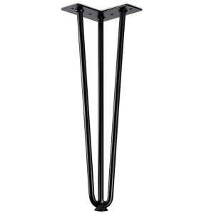 Lot de 4 Pieds en épingle pour table et console - en acier massif - finition noir