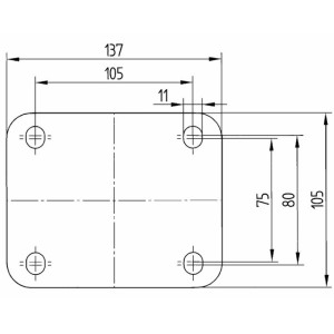 Roulette pivotante 125mm en acier et polyuréthane avec platine 500kg - TENTE