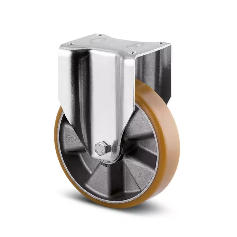 Roulette fixe en acier et polyuréthane avec platine 600kg - TENTE