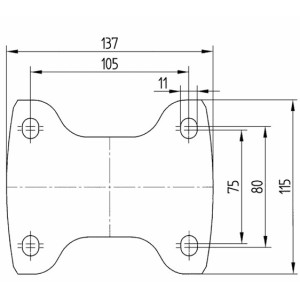 Roulette fixe en acier et polyuréthane avec platine 600kg - TENTE