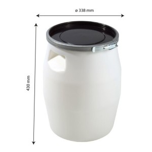 Fût 30 litres avec genouillère métal et couvercle - GILAC