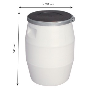 Fût 50 litres avec genouillère métal et couvercle - GILAC