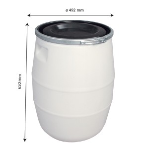 Fût 100 litres avec genouillère métal et couvercle - GILAC