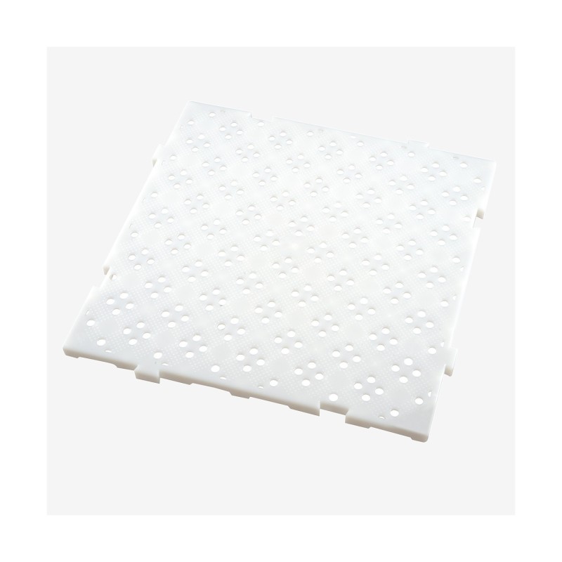 Lot de 4x caillebotis HACCP - 1m² - 500 x 500 épaisseur 22 mm - blanc