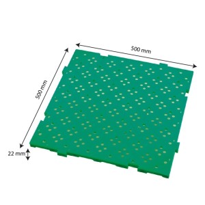 Caillebotis HACCP 50 x 50 cm épaisseur 22 mm - vert