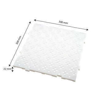 Caillebotis HACCP 50 x 50 cm épaisseur 22 mm - Blanc