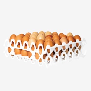 Lot de 6 casiers Alvéoles à oeufs - 30 oeufs  - blanc