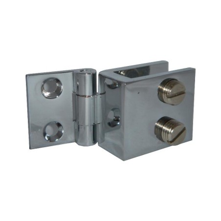 Charnière miroir verre/bois - laiton chromé