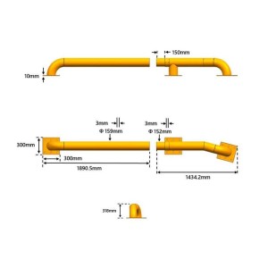 Guide roue poids lourds biseauté galvanisé